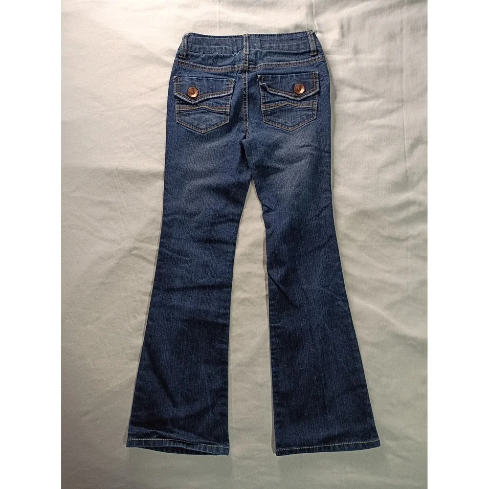 Freestyle Revolution Girls Size 8 Medium Wash Flare Stretch Denim Jeans